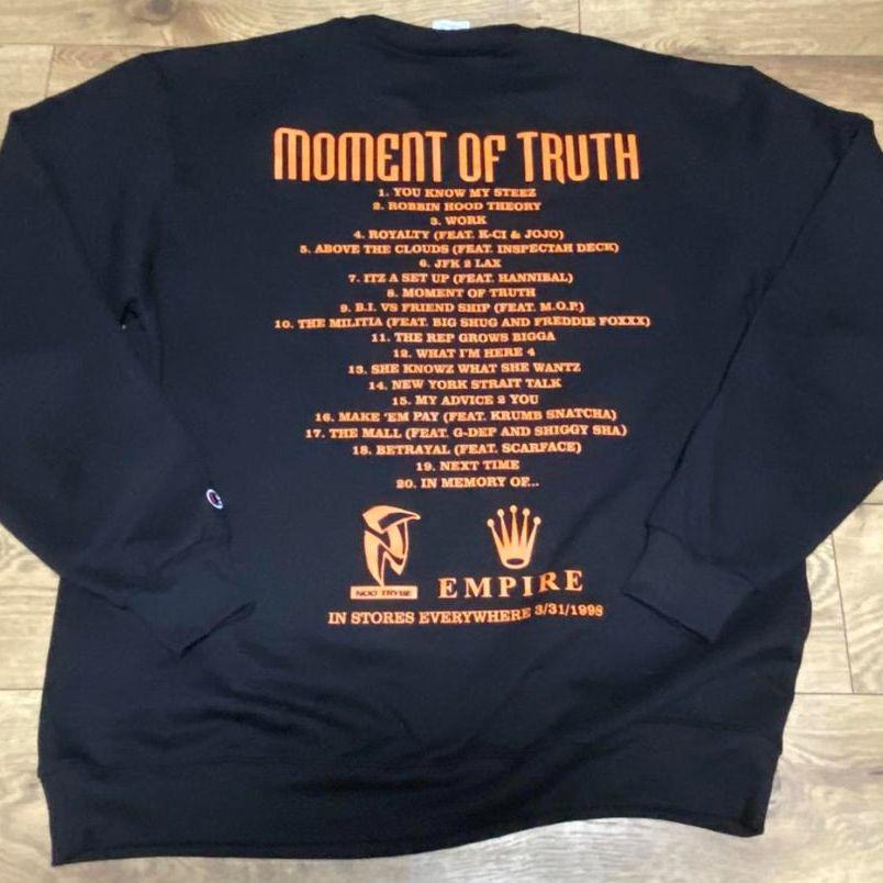 GANG STARR Moment Of Truth XL Black Champion Crewneck Sweatshirt