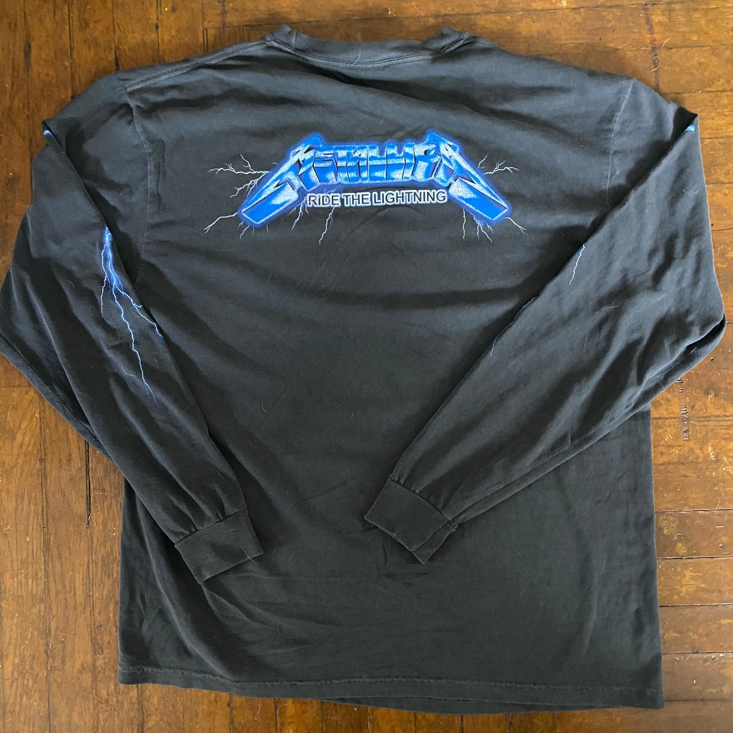 METALLICA Ride The Lightning Dark Charcoal Black XL Long Sleeve Shirt