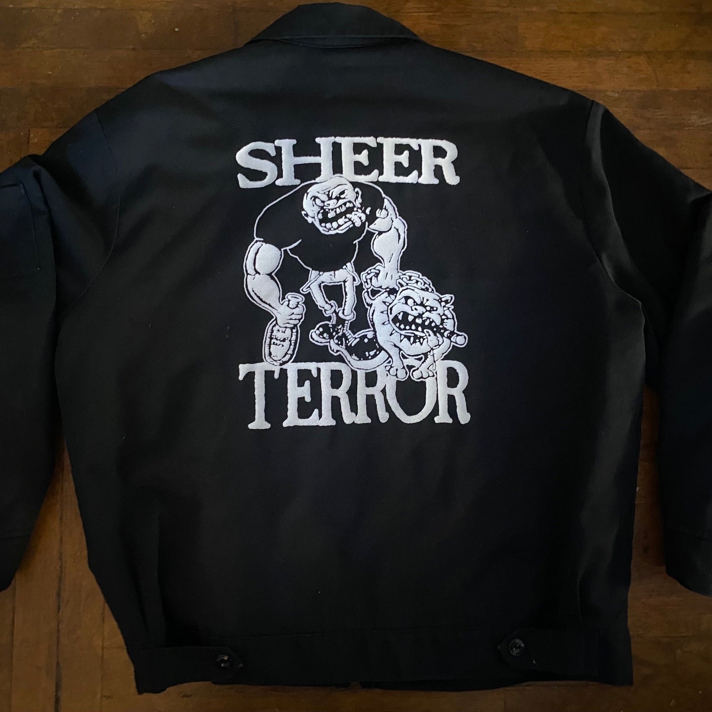 SHEER TERROR Skinhead & Bulldog Black 2XL XXL Long Dickies Work Jacket