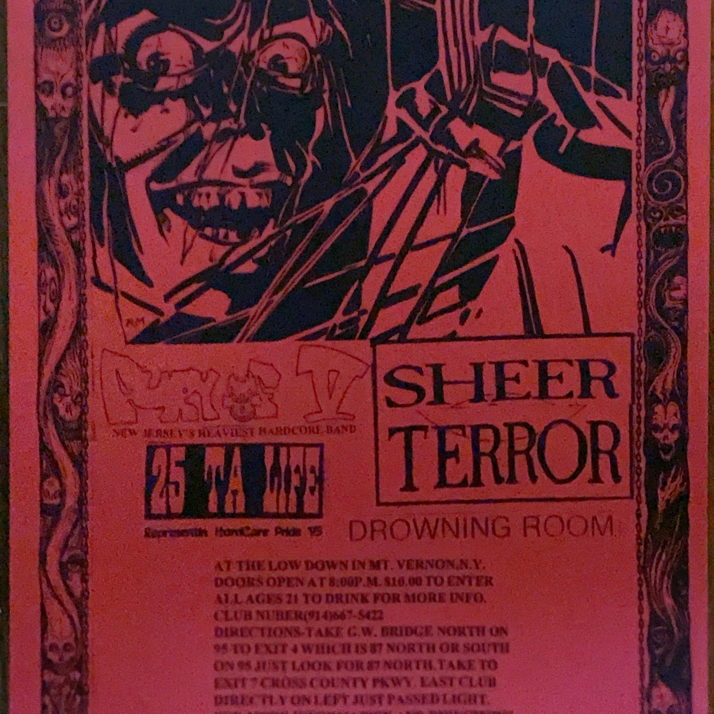 SHEER TERROR FURY OF FIVE V 25 TA LIFE & DROWNING ROOM Saturday Flyer