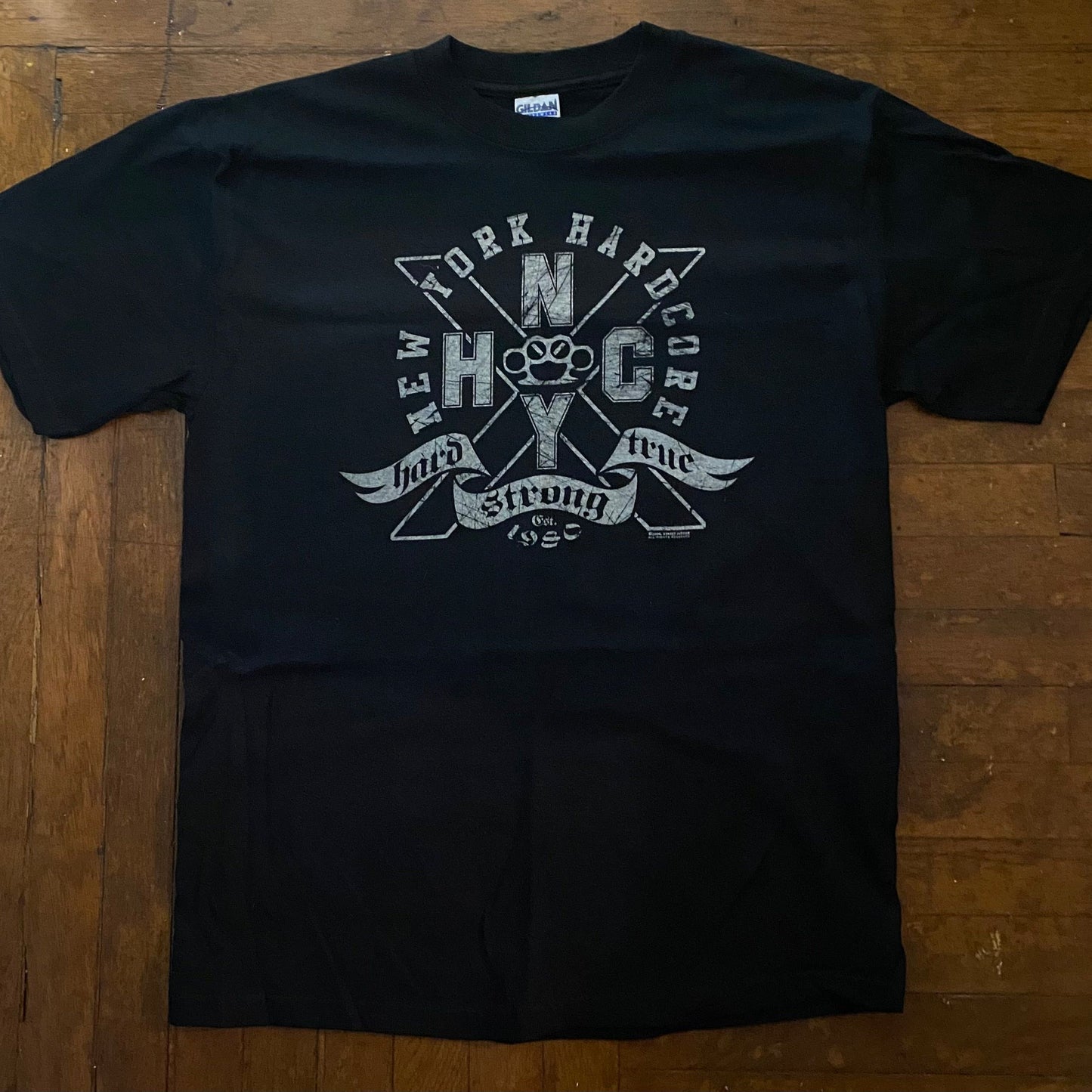 NYHC NEW YORK HARDCORE Hard Strong True Est. 1980 Black Medium T-Shirt