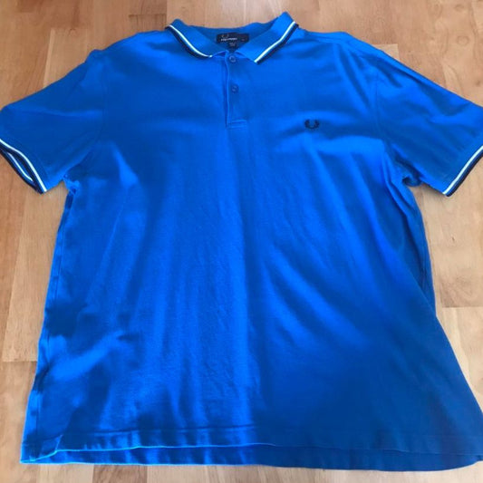 Fred Perry Blue w/ Black & White piping Size XL Polo Shirt