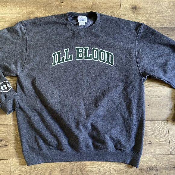 NO WARNING Ill Blood Dark Grey XL Champion Crewneck Sweatshirt