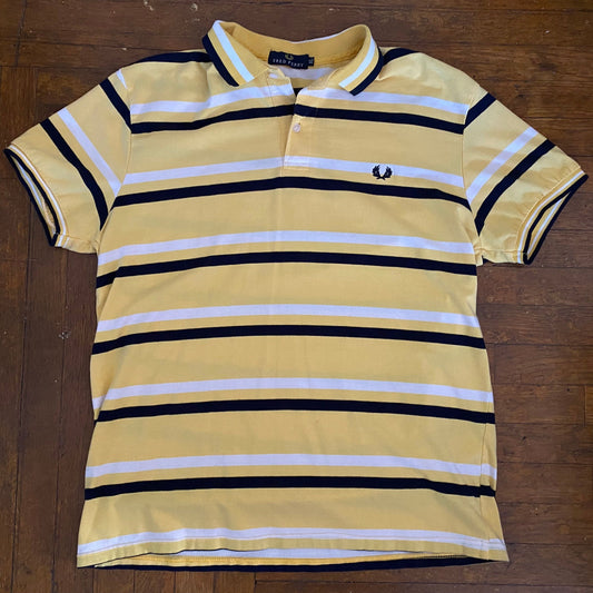 FRED PERRY Yellow, Black & White Polo Style XL Shirt