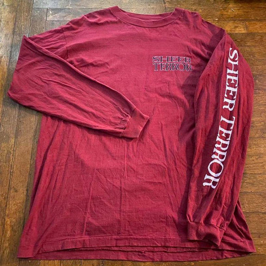 SHEER TERROR Everybody Gets Hurt 1993 Spring Into Action Slobberin’ Mess Long Sleeve Maroon XL Shirt