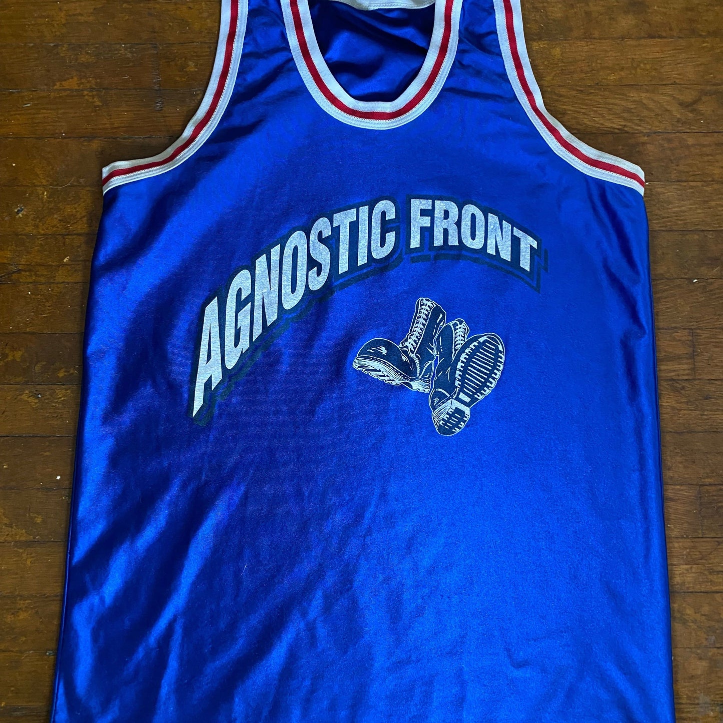 AGNOSTIC FRONT Boots Blue XL Basketball Jersey