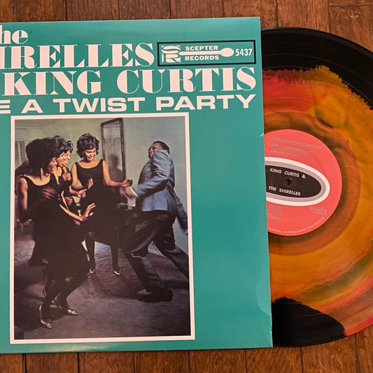 the SHIRELLES & KING CURTIS Give A Twist Party Black & Orange Vinyl LP