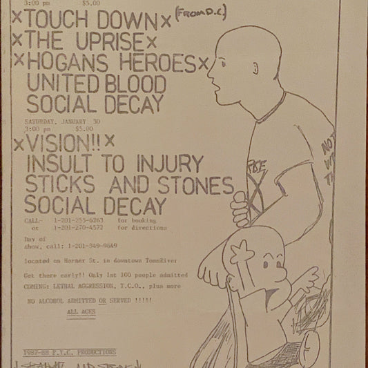 VINTAGE 80s HARDCORE PUNK SHOW FLYER