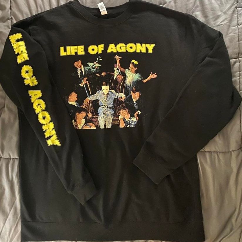 LIFE OF AGONY Lost At 22 XL Black Crewneck Sweatshirt