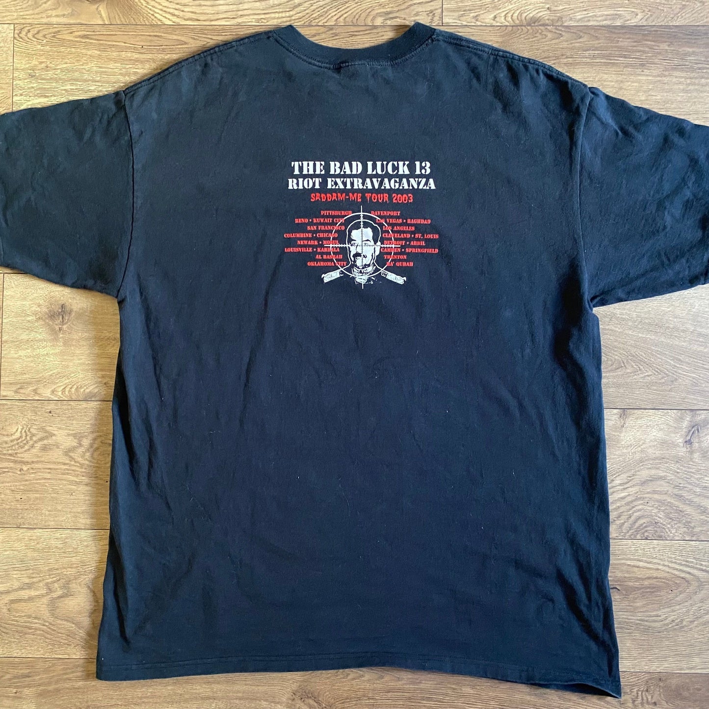 BAD LUCK 13 RIOT EXTRAVAGANZA Saddam-Me Tour 2003 Black XL T-Shirt