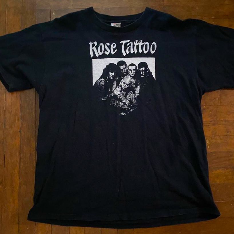 ROSE TATTOO Group Pic Scarred For Life XL Black T-Shirt