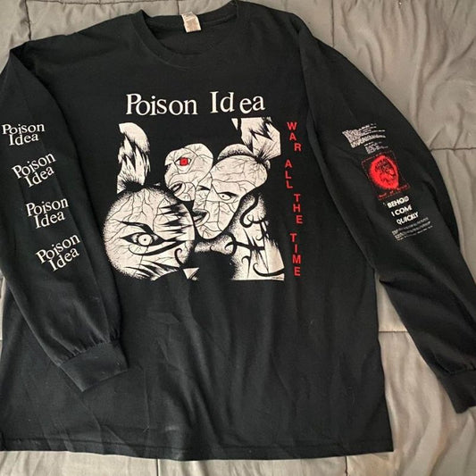 POISON IDEA War All The Time XL Long Sleeve Black T-Shirt