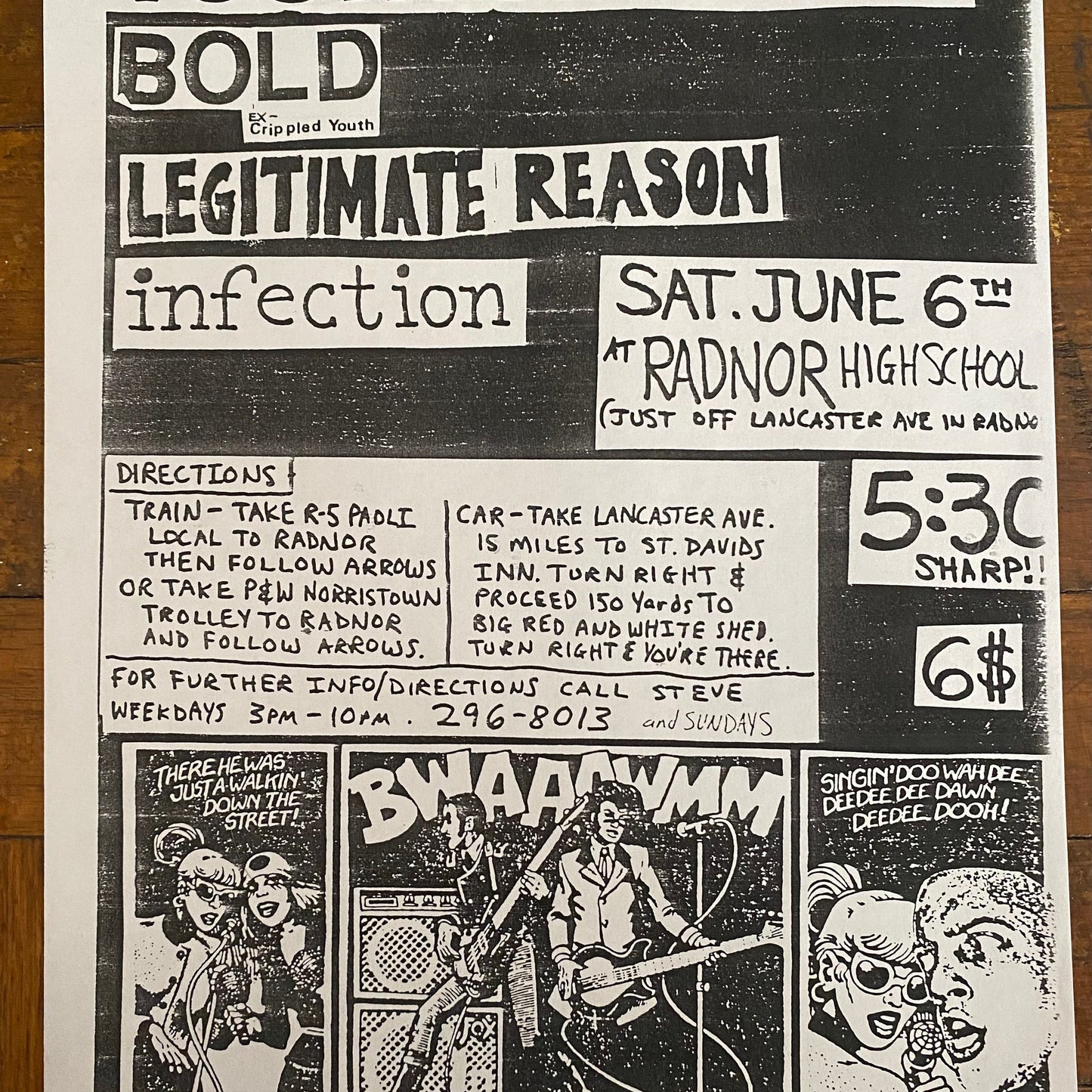 YOUTH OF TODAY BOLD EX CRIPPLED YOUTH LEGITIMATE REASON INFECTION 1987 Flyer