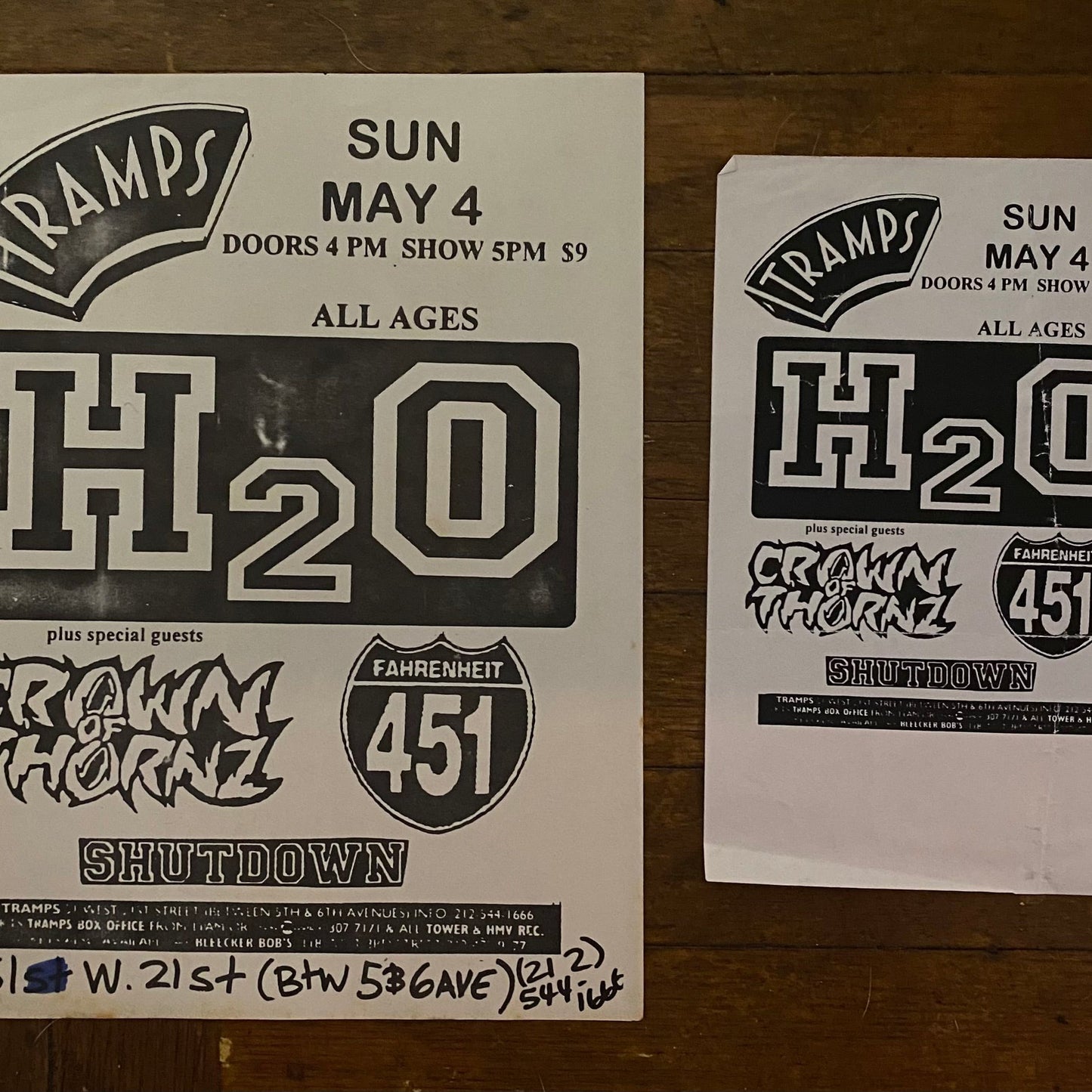 H2O CROWN OF THORNZ SHUTDOWN FAHRENHEIT 451 1997 Show Flyer & Handbill