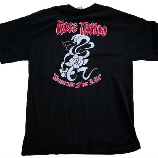 ROSE TATTOO Scarred For Life Large Black T-Shirt