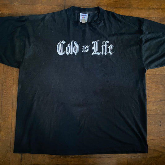 COLD AS LIFE Logo 2XL Black T-Shirt