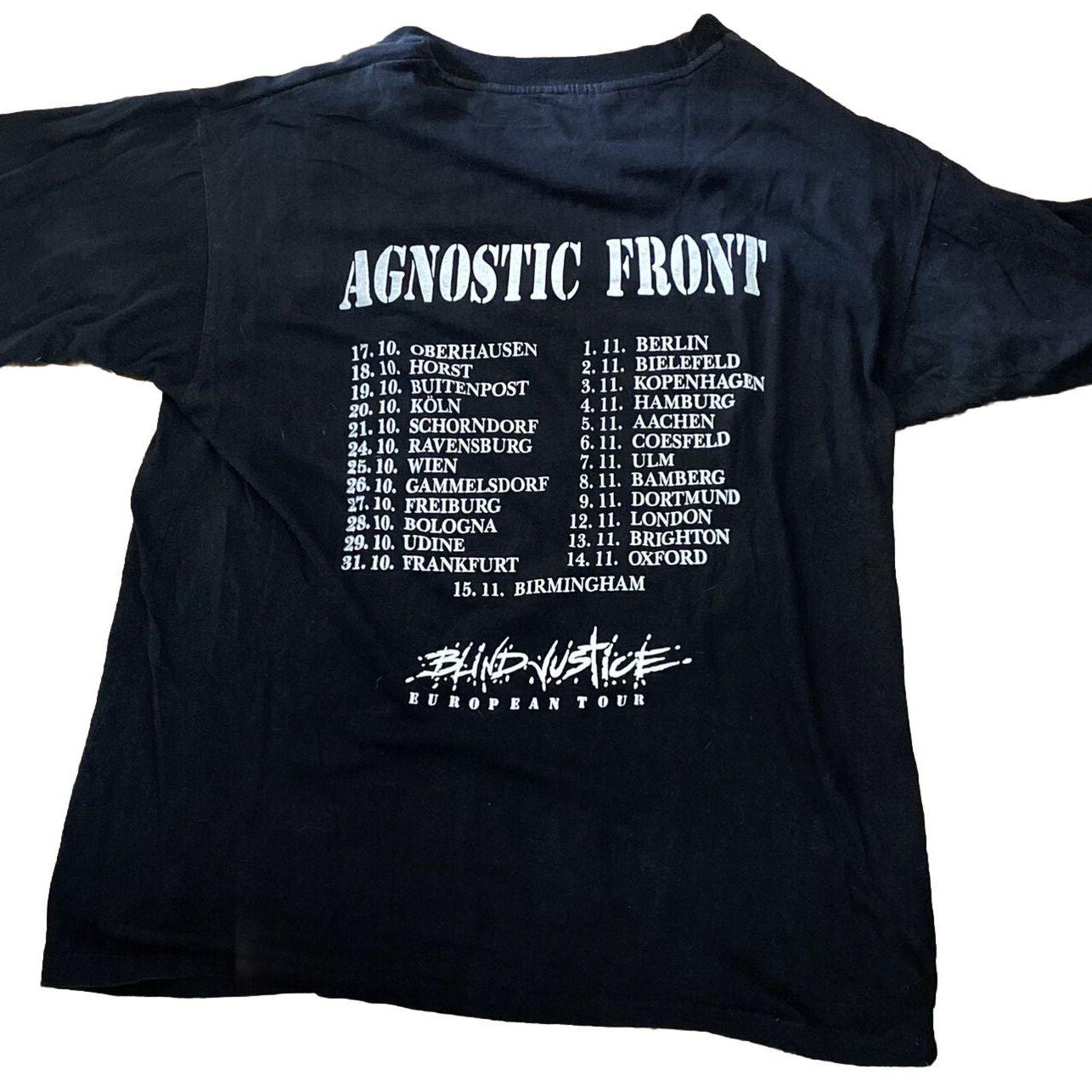 AGNOSTIC FRONT Blind Justice European Tour Vintage Shirt