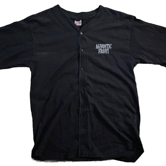 AGNOSTIC FRONT Today Tomorrow Forever XL Button Up Baseball Jersey